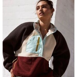 Free People Hit the Slopes Colorblock Pullover Fleece